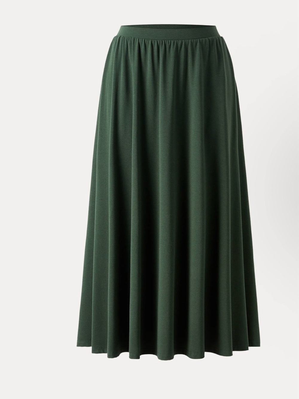 Stretch Cotton Maxi Umbrella Skirt with Pockets